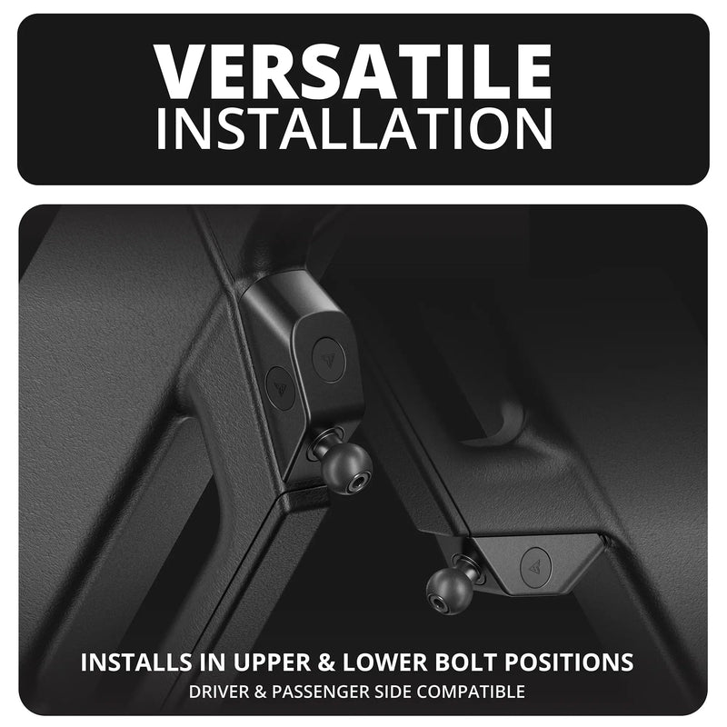 Tackform Link Grab Handle/A-Pillar Mount with Magnetic Phone Holder - Compatible with MagSafe, 2018-2023 Jeep Wrangler JL, & 2020-2023 Jeep Gladiator JT | All-Metal | CNC Billet Aluminum | Black