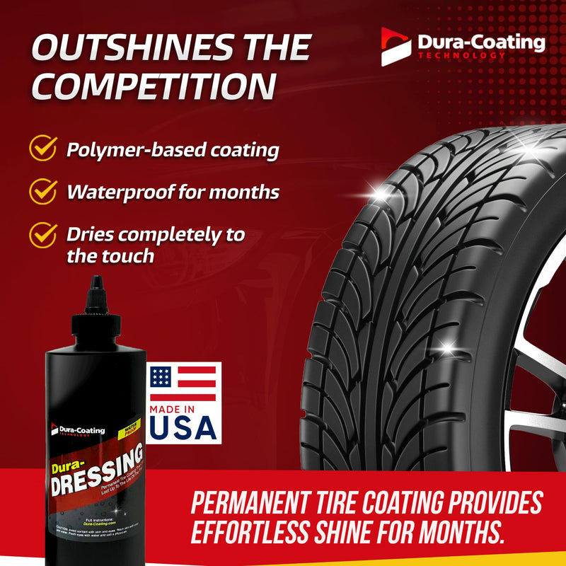 DURA-COATING TECHNOLOGY, Dressing Tire Dressing Re-Load Kit, for Tires Already Coated with Dura-Dressing - Car Tire Shine for Ultimate High Gloss Shine, Protection & Renewal - XXL 16oz Bottle 16 oz - RE-LOAD KIT