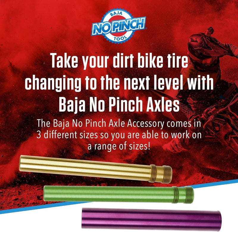 Baja No Pinch 25mm Axle Shaft Accessory Kit | Fits 25-28mm Axles and Quickly Mounts Tires Without Pinching Tubes | Tire Repair Tool for Dirt Bike | Motorcycle | Motocross and Enduro Wheel Changing 25 MM Axle
