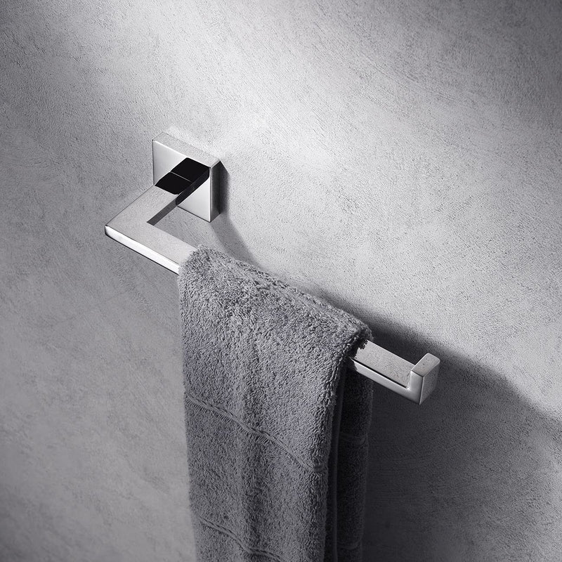 Miyili Towel Ring Bathroom Hand Towel Holder Square Style Towel Rack Wall Mounted Polished Stainless Steel, D06C Polished Steel