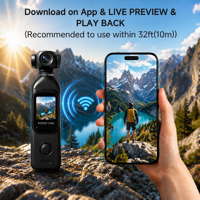dahocamgo Vlogging Camera, Pocket Camera with 64GB Card | Audio & Video Recording, Touch Screen, 270° Rotating Lens, Charging Case Included Handheld for YouTube, Traveling, Daily Life