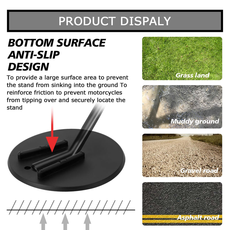 PSLER Motorcycle Kickstand Pad Kick Stand Coaster Puck Parking Stand Support Plate Helps Park Your Bike on Hot Pavement Grass Soft Ground
