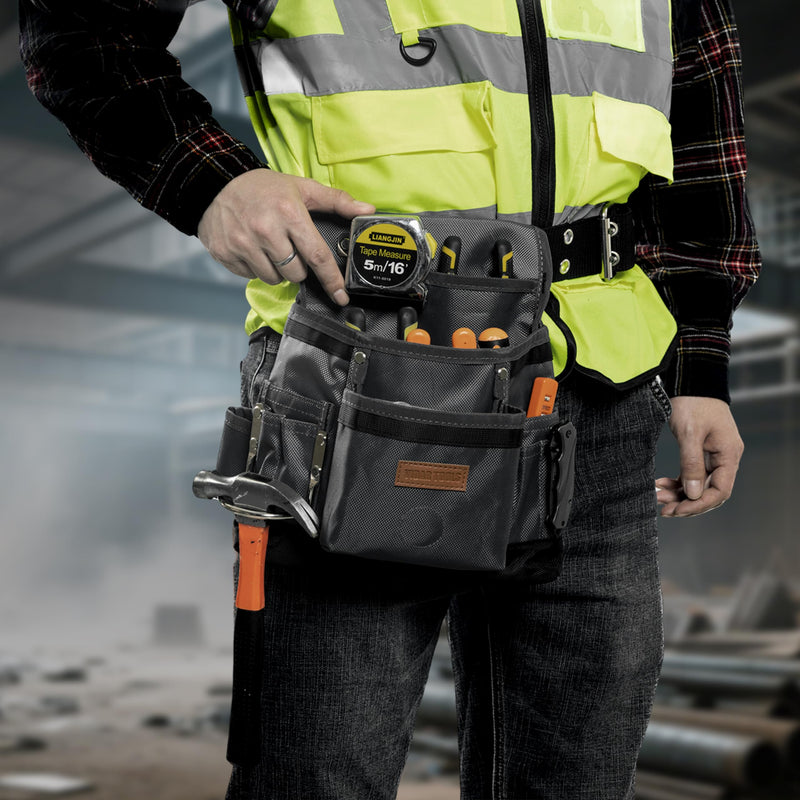 VIDAR TOOLS Small Tool Belt Pouches,Tool Belts for men,magnetic tool belt,11-Pockets,Electrician Construction,Carpentry.Heavy Duty nylon belt with metal buckle.1680D Oxford. DB-02