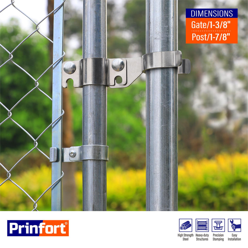 Heavy Duty Stainless Steel 1-3/8" x 1-7/8" Chain Link Fence Gate Fork Latch with Hole for Padlock（Fit 1 3/8" Gate Frame） 1Pack 1-3/8''x1-7/8''-1P
