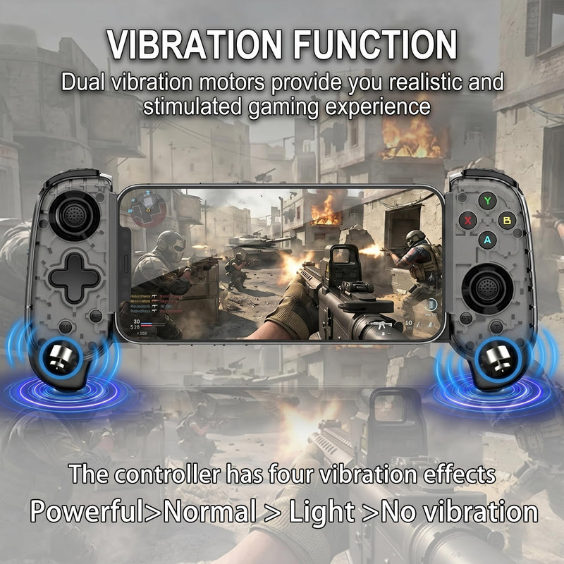 Megadream USB-C Wired & Wireless Mobile Game Controller for iPhone, Android USB-C Phones, PC, Switch - Supports Xbox/PS/Steam Remote Play & Cloud Gaming - Hall Effect Joysticks, Turbo, Vibration Black
