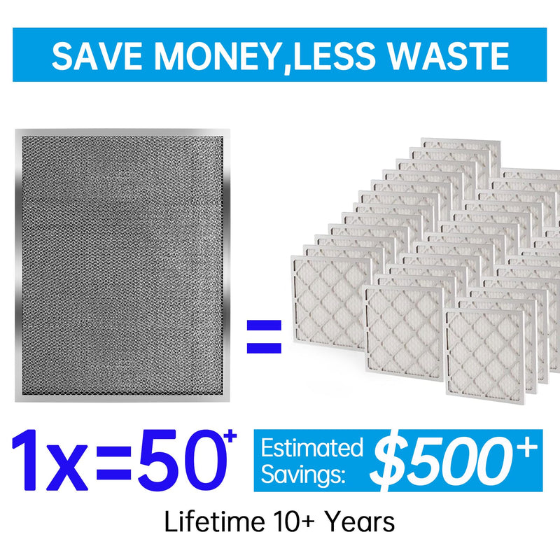 UBeesize 20x20x1 Reusable Air Filter - Washable, MERV 8,Permanent, Electrostatic - Lasts a Lifetime - Enjoy Fresher Air in Home and Office HVAC AC Furnace Systems (Actual Size: 19.75x19.75x0.8 Inch) 19.8" x 19.8" x 0.8"