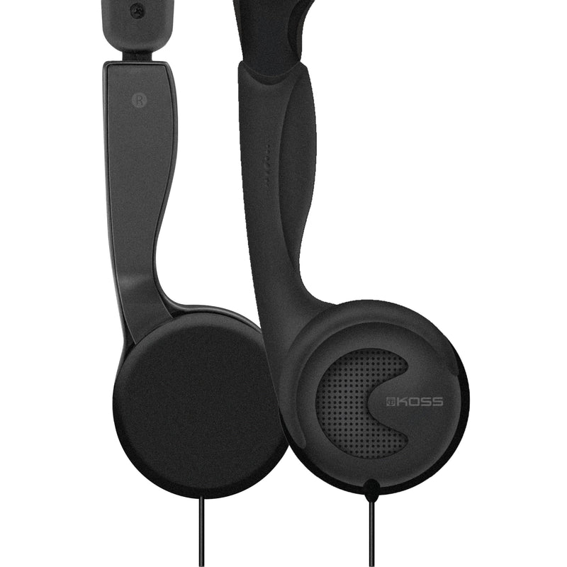 Koss KTXPro1 Titanium 90s Style On-Ear Headphones, Black, Volume Control | Retro Style, Wired 3.5mm Plug, 60 ohm Dynamic Drivers