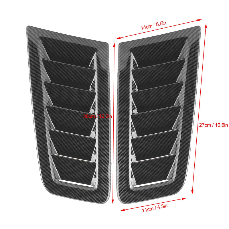 Estink Car Bonnet Vents, Pack of 2 ABS Plastic Universal Auto Air Vents Engine Hood Exterior Parts Replacement Vent Modified Accessory Fit for Focus RS MK2 Style (Carbon Fiber), (Estinkuf8e210nhg-11) Carbon Fiber