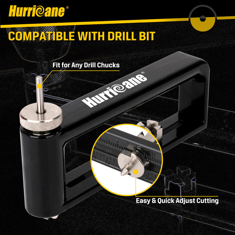 HURRICANE Adjustable Hole Cutter, Sheet Metal Circle Cutter from 2 to 12 Inch,HVAC Ductwork Roofing Hole Cutter for 24 Gauge Steel 26 Gauge Stainless Steel