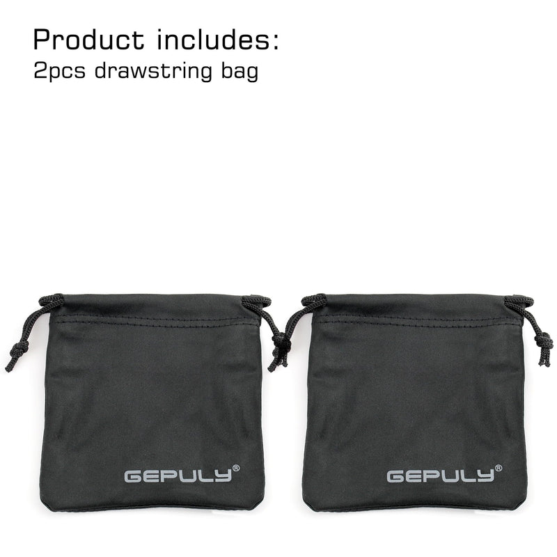 GEPULY 4 Pocket Camera Lens Filter Drawstring Bag Dustproof Storage Pouch | 4-In-1 2 Pack Soft Pouch 11CM,Hold Filters&Batteries In Separated Layers,Double As Microfiber Wipe,Shield From Sand&Scratches