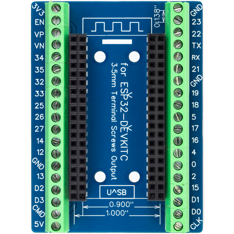3pcs ESP32 Terminal Breakout Board 38 Pins GPIO Expansion Board Compatible for ESP32-DevKitC 0.9" or 1.0" Size Module