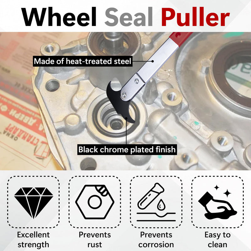 Seal Puller Tool, Oil Seal Removal Tool with Dual Hook, Universal Wheel Seal Twister Puller, Heavy Duty Seal Puller and Installer Kit for Oil and Grease Seals Removal