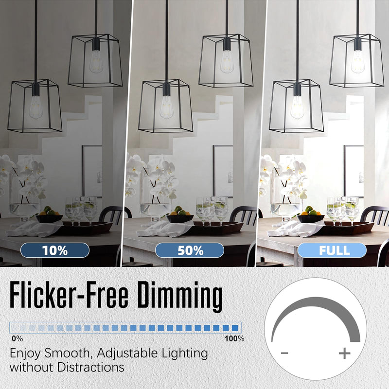 GvvooHome LED Edison Bulbs Dimmable, E26 Bulb 60 watt Equivalent, Cool White 4000K, ST58 Vintage Light Bulbs, 90+ CRI, 6W 600LM, E26 Medium Base, Clear Glass, 10 Pack
