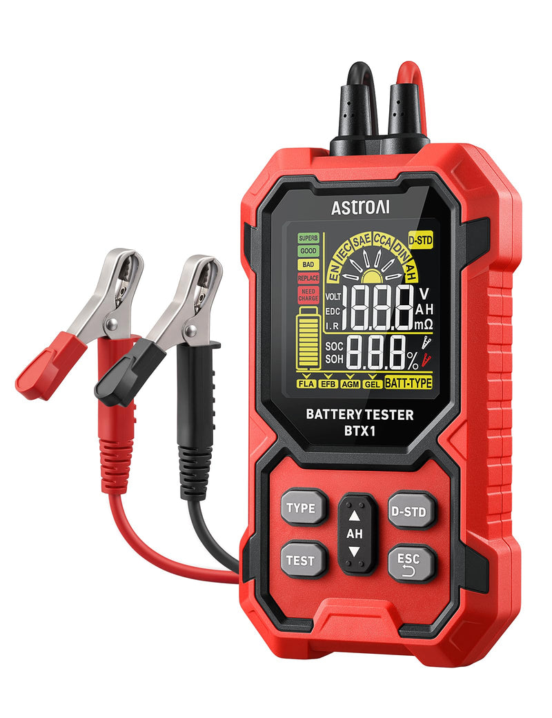 AstroAI Car Battery Tester, 12V/24V Digital Automotive Meter Diagnostic Tool Accurate,100-2000 CCA Load Capacity, Alternator Analyzer, for Preventive Maintenance Truck, RV, Marine Vehicle, and More