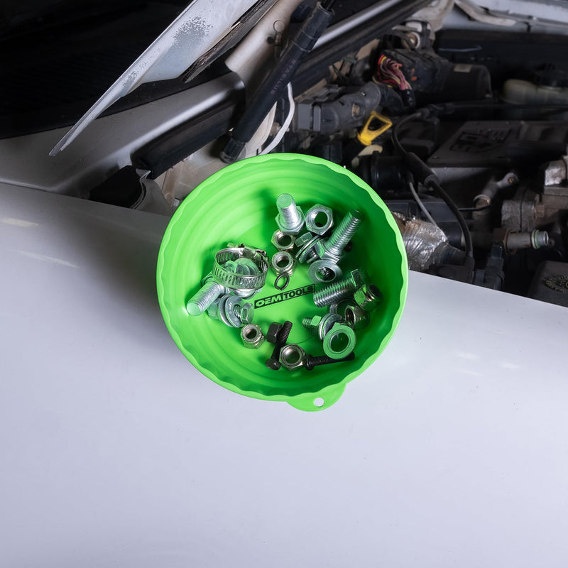 OEMTOOLS 25114 Magnetic Nut Cup, Magnetic Bowls for Holding Nuts and Bolts, 6 Inch Cup Diameter, Coated Magnet Sticks to All Ferrous Metal Work Surfaces,Green Green