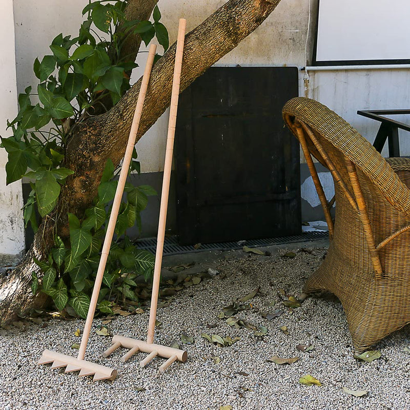 Outdoor Zen Garden Rake Large - Japanese Rock Sand Garden Rake Tool - 48" Long 5 Tine Solid Oak - DIY Stress Relief Gifts for Adult