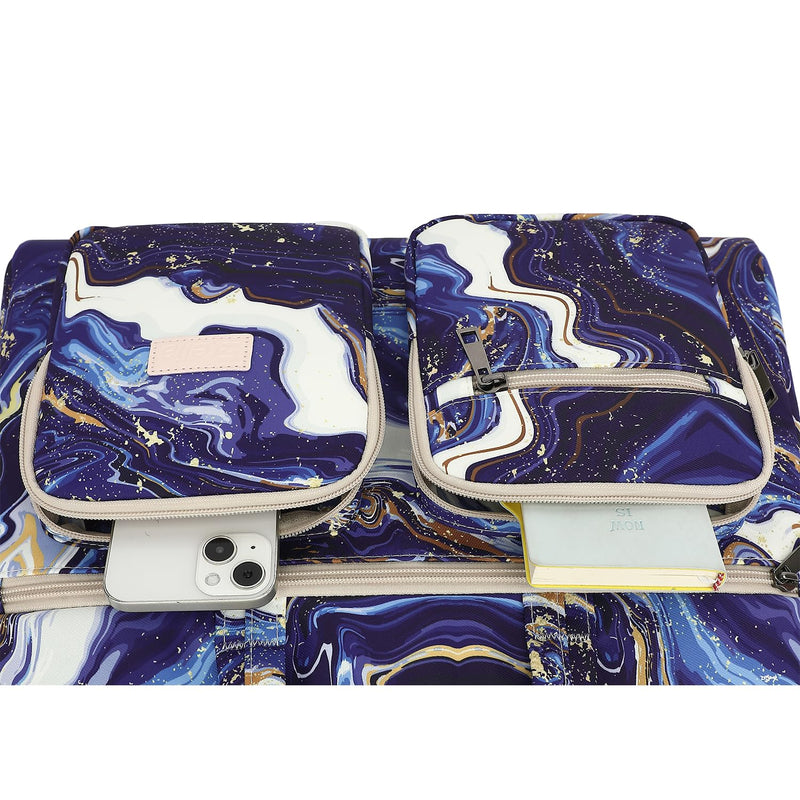 Ezrelia15-15.6 inch Laptop Shoulder Bag, for MacBook Pro 16, Hp Lenovo Dell 14 inch Waterproof Messenger Bag Case Sleeve 15 inch/15.6 inch Blue Marble