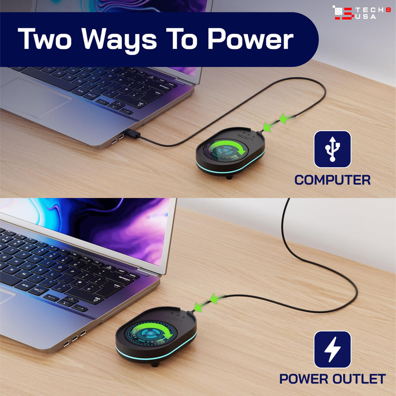 TECH8 USA Mouse Mover Device, Undetectable Mouse Jiggler for Laptops, PC, No Software, Random Movement, Patented, Designed, Engineered, Packaged in USA - 3D Hologram Alien