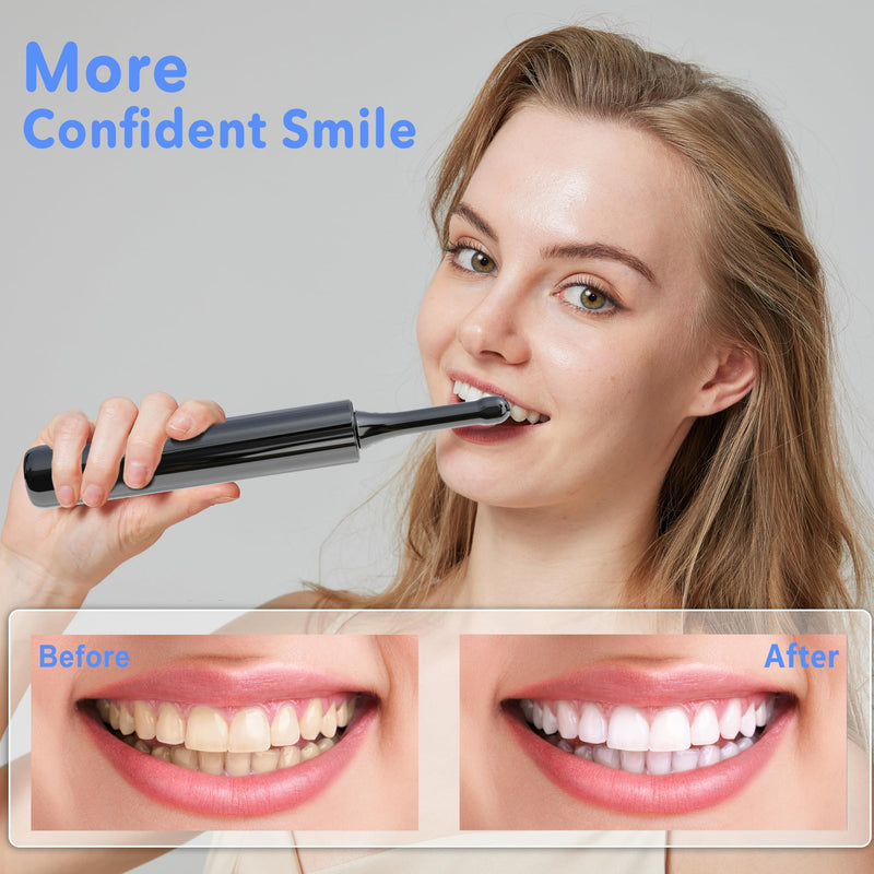 Electric Tooth Polisher, Plaque Remover for Teeth Whitening, Teeth Polishing Kits 4 Speed Modes，Rechargeable Dental Polisher for Cleaning, Waterproof Tooth Polish Tools with 5 Brush Heads& LED Light