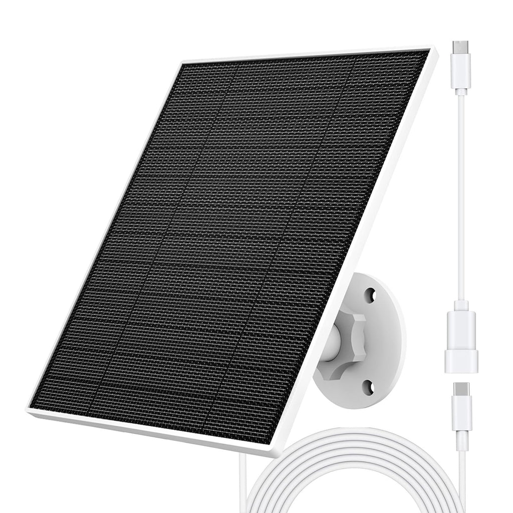 Solar Panel for Eufy Camera, 5W Solar Panel for Eufy Compatible with Eufycam 3/3C/2/2 Pro/2C/2C Pro/E/E20/E40/L20/L40, Solar Charger for Eufy Camera with USB-C Port, Micro USB Adapter, IP65 Waterproof 1