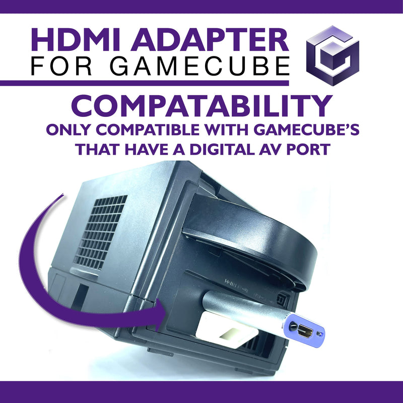 Kaico Gamecube HDMI Adapter for Nintendo Gamecube DOL-001 with GCVideo | Uses GCVideo with 2x line doubling, scanline options, pure digital output, remote control, and no external power