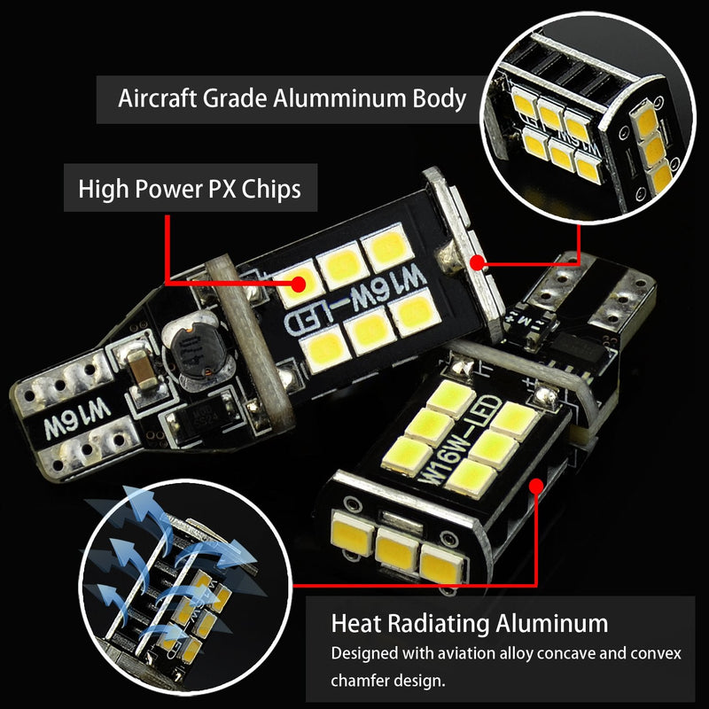 JDM ASTAR Super Bright Error Free 921 912 3035 Chips White LED Bulbs For Backup Reverse Lights Only