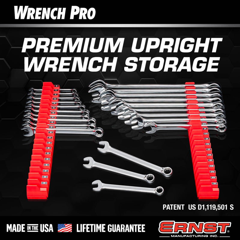 Ernst Manufacturing Wrench Pro - Modular Wrench Organizer for 40 Tools with Magnetic Base (Green) Patented - Made in the USA Green