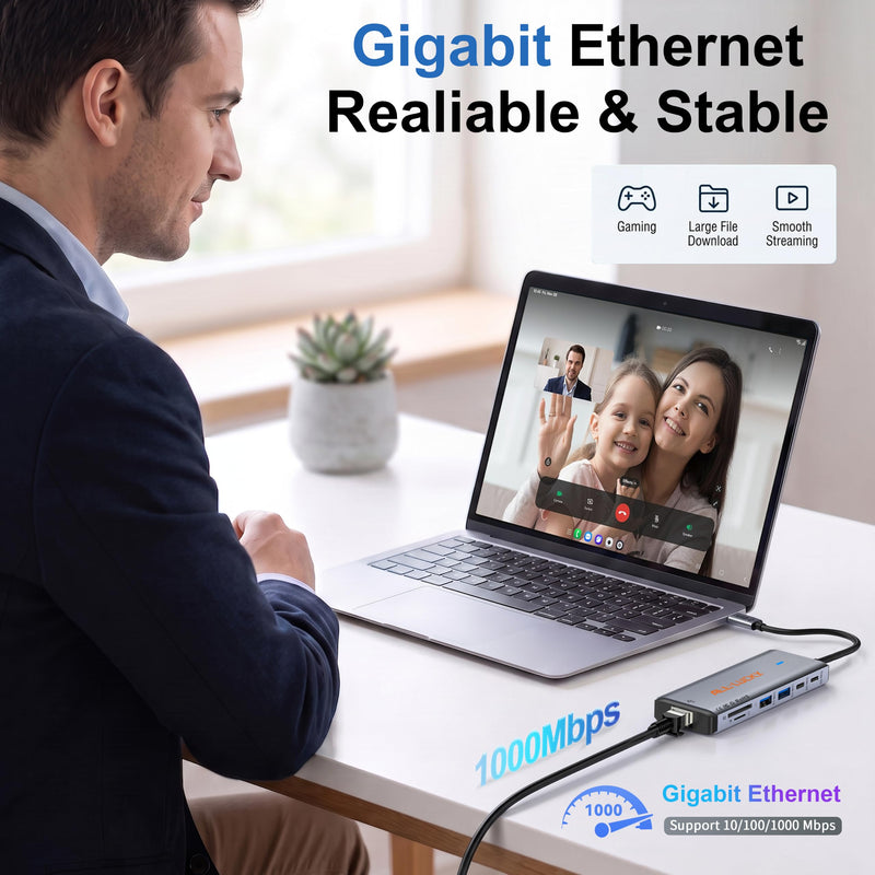 12-in-1 USB C Docking Station with Dual Monitor for Laptops/Desktop/PC | Plug&play-100W PD, Dual 4K HDMI, Ethernet, 4 USB-A(2x3.0,2x2.0), 2 USB-C 3.0, SD/TF, For Mac/Dell/HP/Lenovo/Surface
