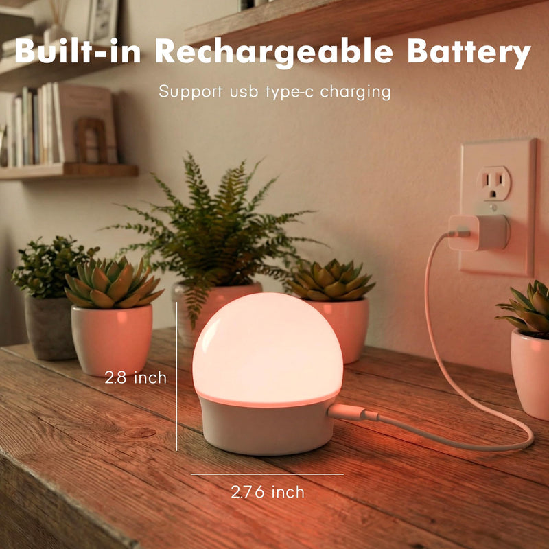Rechargeable Battery Operated Light Bulbs, E26 Socket (Magnetic Detachable) Light Bulb for Lamps with Remote Control Dimmable＆Timer, Puck Emergency Lamp for Non-Hardwired Wall Sconce (Pack of 4) 4 Pack
