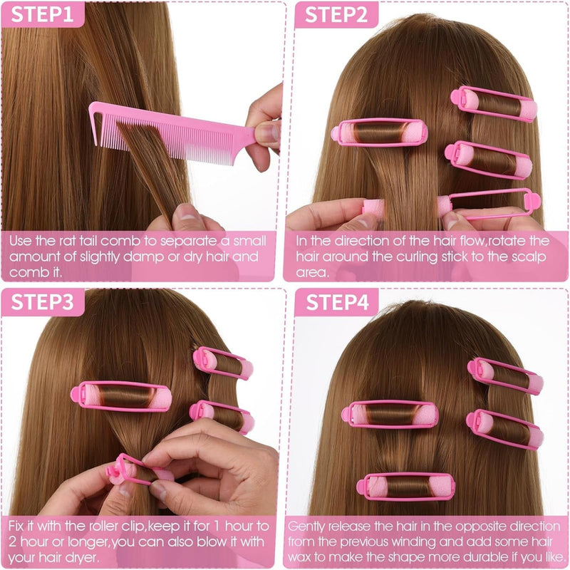 28 Pcs Soft Sponge Hair Rollers, Foam Rollers Hair, Rollers for Hairs Curling, Roller Foam Styling Hairs for Women, Curler Home DIY Curling Tool for Effortless Waves & Curls, No Heat Damage