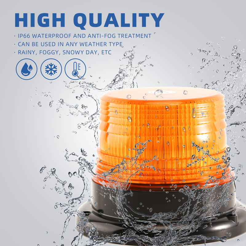 Amber Beacon Strobe Lights w/Magnetic Base, 12-24V Warning Safety Flashing Emergency Mini Light Bar for Trucks Vehicles Car Amber