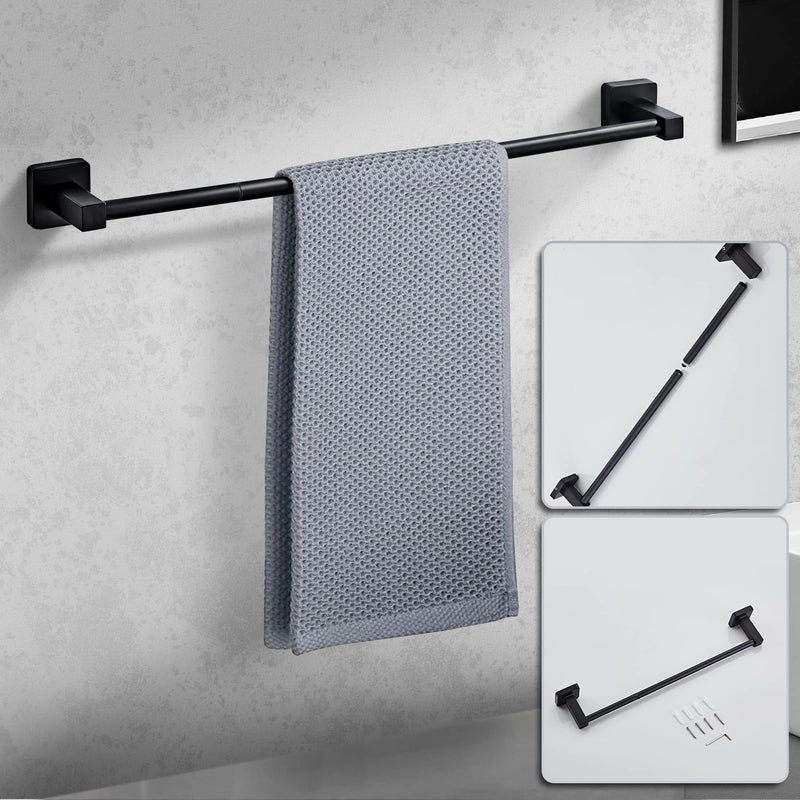 Matte Black Bathroom Hardware Set 4 Pieces,Bathroom Accessories Set Stainless Steel Wall Mounted, Hand Towel Bar, Towel Ring, Robe Towel Hooks,Toilet Paper Holder,Towel Bar Set, 23.6 Inch Matte Black 23.6Inch