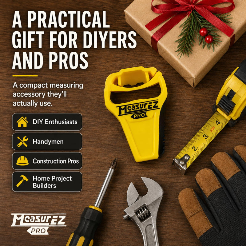 No Slip Tape Measure Hook Extension | Rubber Grip Hook for Round Edges | Measure Pipes, Columns & Curved Surfaces | Do-It-Yourself (DIY), Handyman, Construction Gift & Stocking Stuffer | USA Made 1 pack