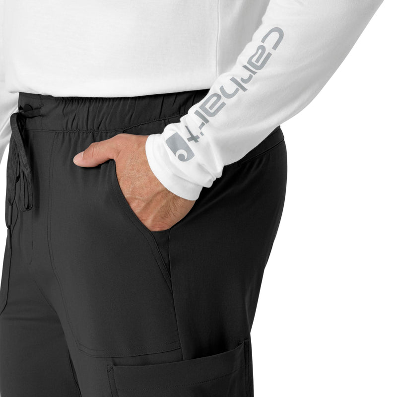 Carhartt Scrubs for Men Force Cross-Flex Joggers Pants with Drawstring and 7 Pockets Large Black