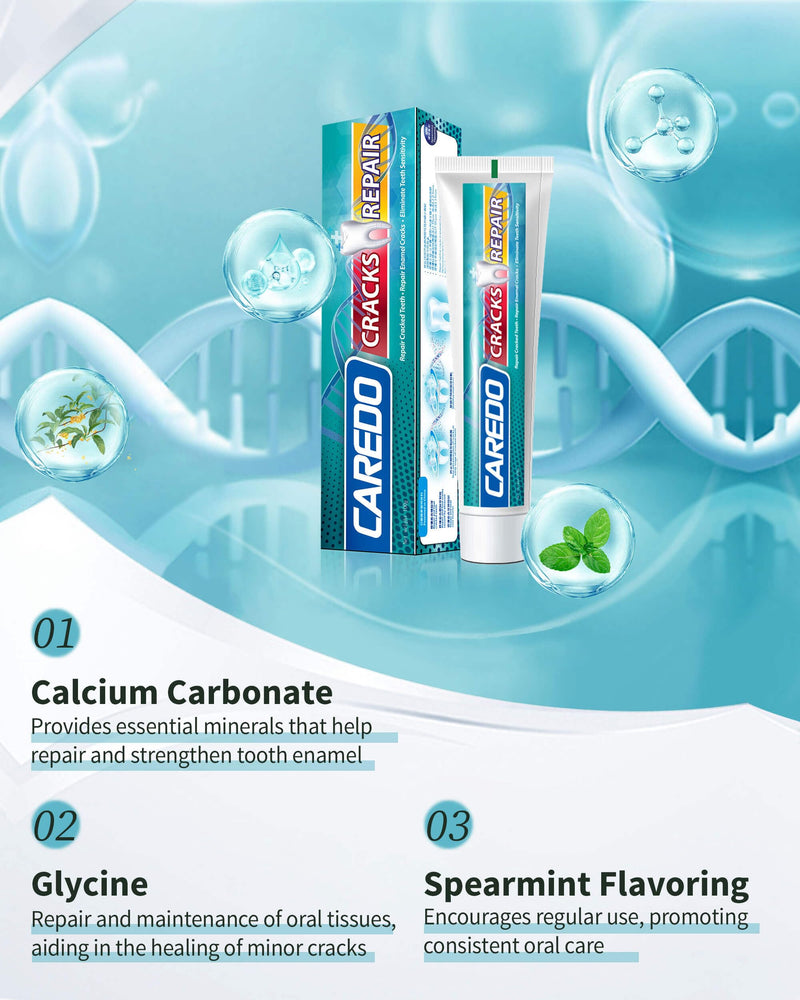 Healing Teeth Crack Toothpaste - Repairing Cracked Teeth Enamel, Remineralizing Toothpaste 100g 3.52 Ounce (Pack of 1)