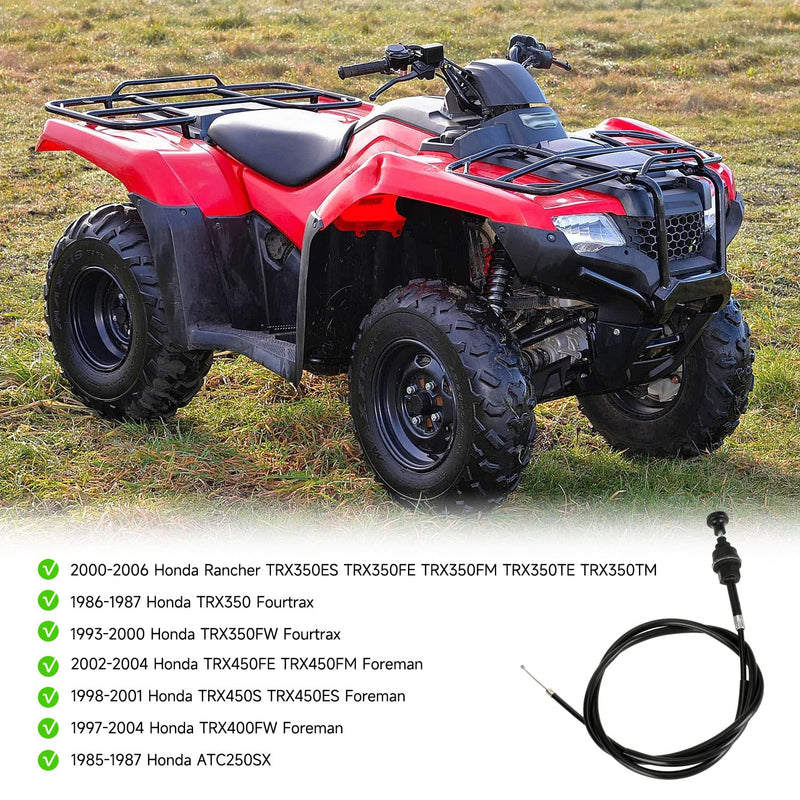 Choke Cable for Rancher 350 TRX350 TRX350FM TRX350TM TRX350FE 2000-2006 Fourtrax 300 350 Foreman 400 ATV 4 Wheeler Quad with Starter Valve Plunger Kit Part 17950-HN5-671 TRX350 Choke Cable