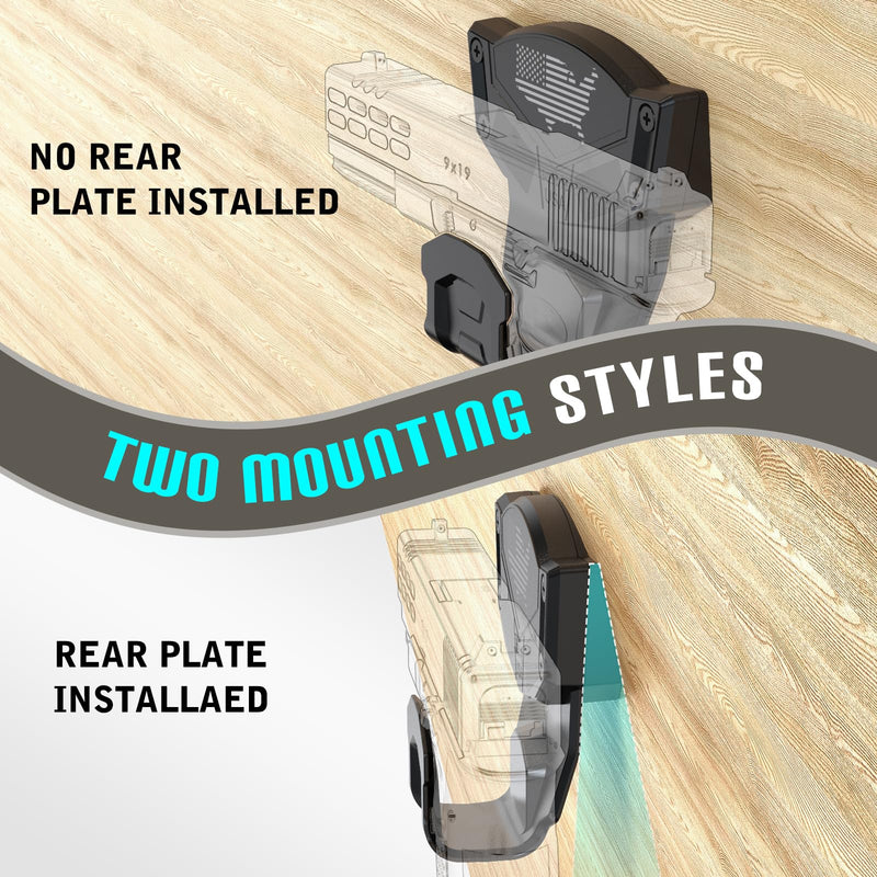 Gun Magnet Mount for Truck Car Vehicle,Magnetic Gun Mount for Pistol Shotgun Revolver with Trigger Guard Protect,Gun Magnet Rate Max 15 LBS Conceal in Desk Safe Wall Easy to Access&Release 2 Pack