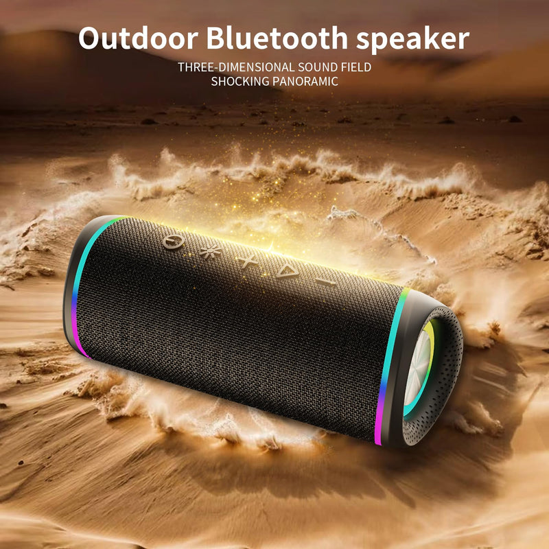 Bluetooth Speaker - HD Sound, IPX5 Waterproof, Up to 20H Playtime, TWS Pairing, BT 5.3, Portable Wireless Speaker for Home, Party, Beach & Outdoor, Black Black Cool