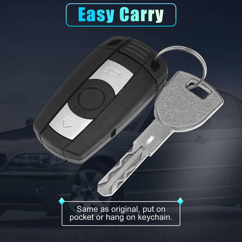 X AUTOHAUX 2pcs 315MHz KR55WK49127 Replacement Smart Proximity Keyless Entry Remote Car Key Fob for BMW 1 3 5 6 Series 2006-2014 3 Buttons with Door Key 46 Chip