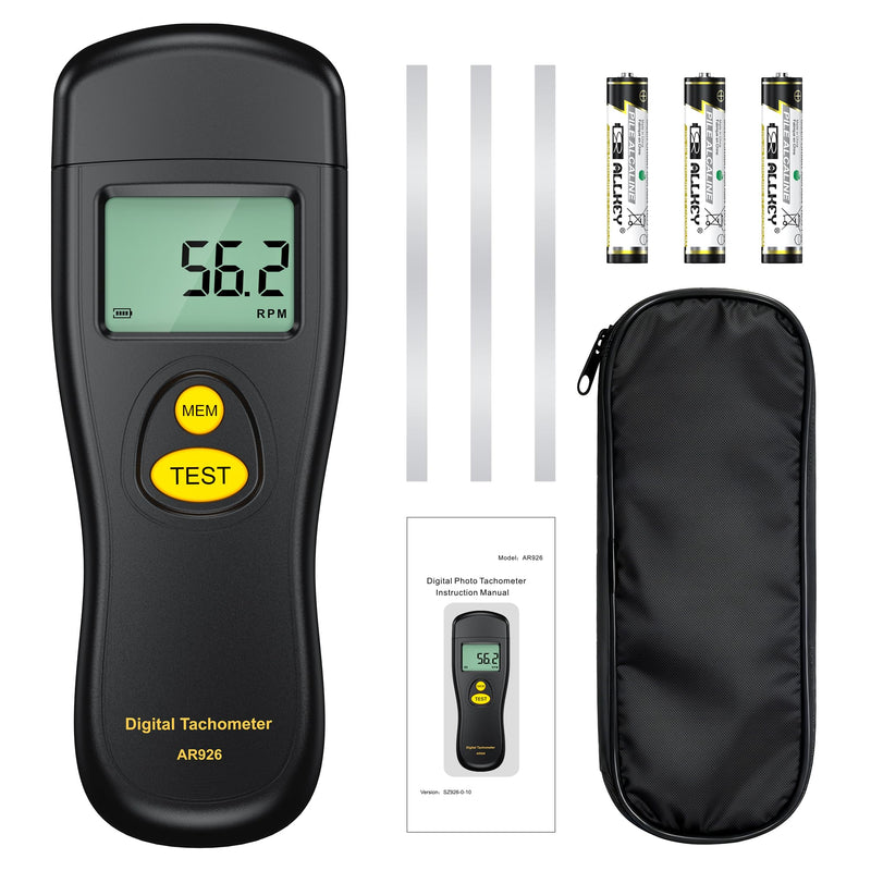 Digital Tachometer, Noncontact Laser Photo Sensor with 30 to 99,999 RPM Accuracy, RPM Gauge Meter