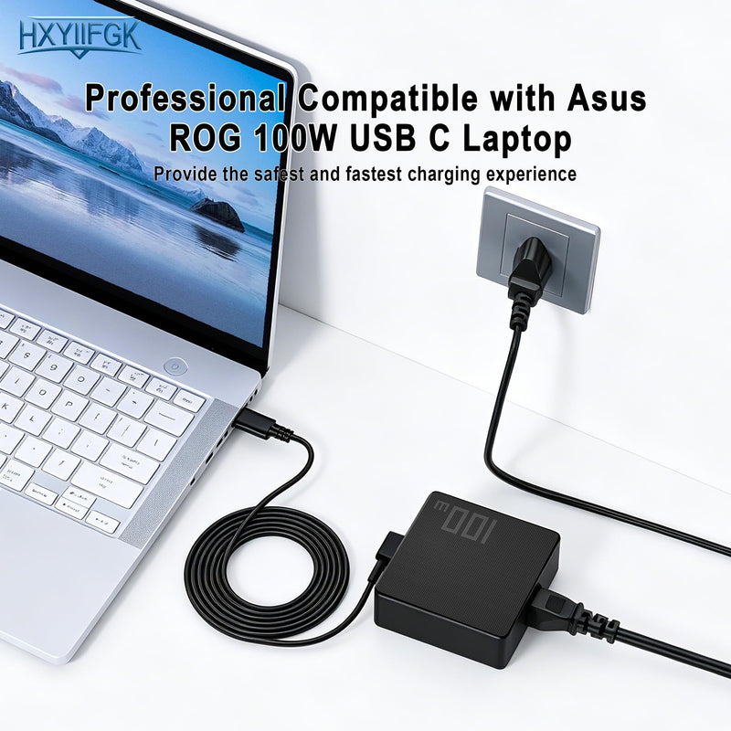 100W USB C Laptop Charger for ASUS ROG Ally Zenbook Chromebook Type C Power Supply | PD fast charging with full protection for ROG Ally X,Flow X13/Z13,ZenBook 14X,TUF,Vivobook & ASUS Chromebook USB-C devices