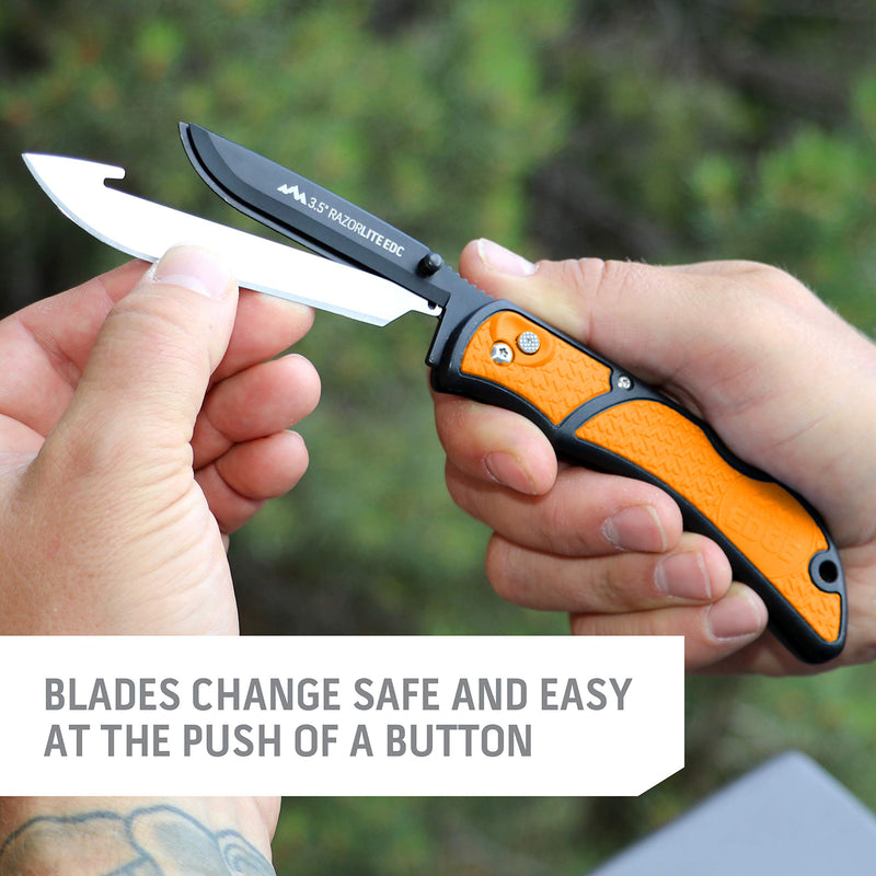 Outdoor Edge 3.5" RazorSafe Replacement Sharp-Point Knife Blades, 24 Piece Value Pack 3.5" Drop-Point