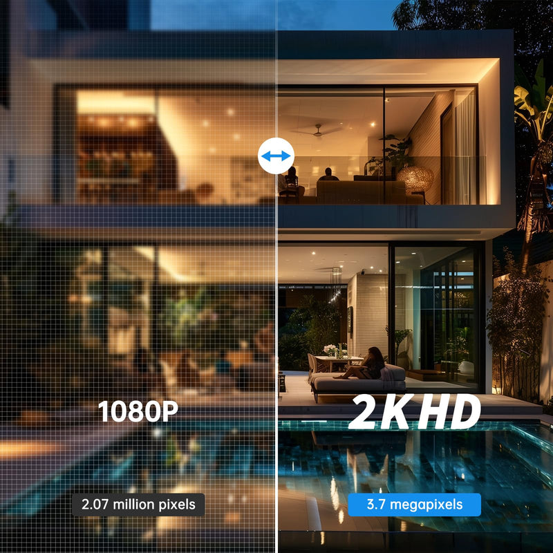 Light Bulb Security Camera 2 Packs, 5G&2.4GHz 2K Security Cameras Wireless Outdoor 360° PTZ Cameras for Home Security with Color Night Vision, 2 Way Talk, AI Human Detection, Screw in Light Socket White 2pack