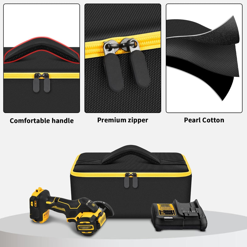 Bag Compatible with DEWALT 20V MAX Cut Off Tool 3 in 1 Brushless (DCS438B), Storage Case Carrying Holder Organizer for Charger, Batteries, Cutting Wheel and Other Accessories (Box Only) Black