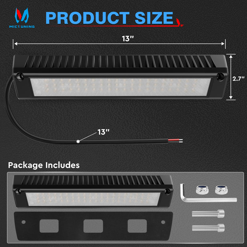 MICTUNING RV Porch Light, 13 Inch 90W LED Exterior Utility Awning Light 6000K, Aluminum Housing IP67 Waterproof, Replacement Lighting for RV Trucks Trailers Bus Marine Boats Campers 13''