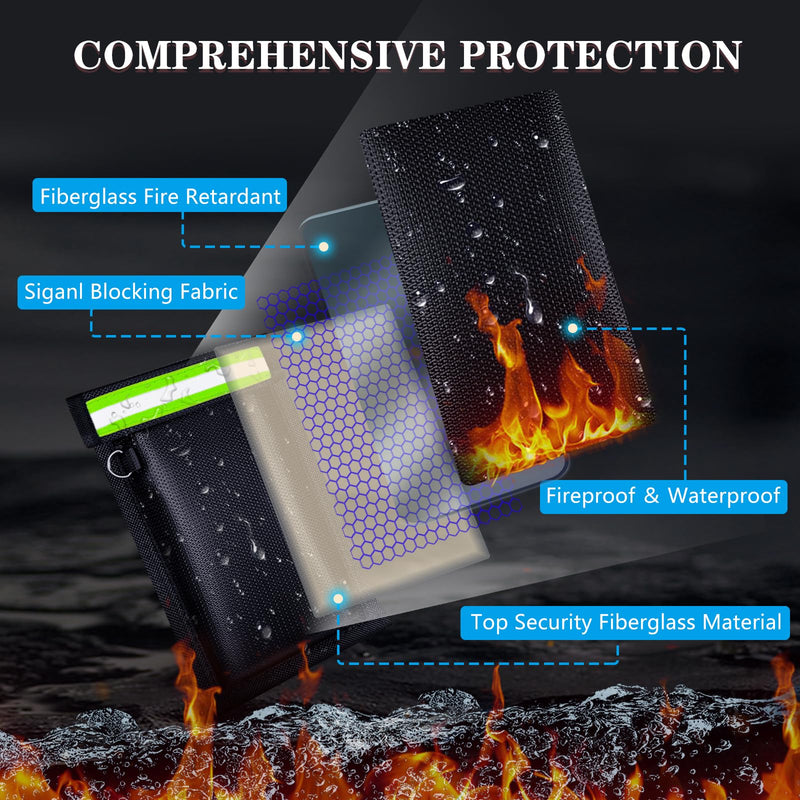 Faraday Bags for Phones and Car Keys 2 pack, Signal Blocking Pouch, Faraday Bags, Anti-Theft Faraday Cage, Fireproof & Waterproof Cell Phone Signal Blocking Bag Green