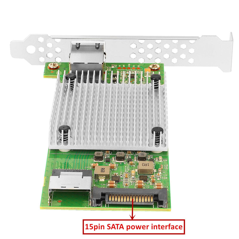 10 Gigabit M.2 to RJ45 NIC, Intel 82599 Controller, Single-Port RJ45, M Key, with SFF 8087 0.35m(1.1ft) Cable, 10 Gigabit Ethernet Expansion Card for Windows/Windows Server/Linux
