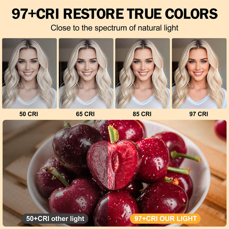 120 LED Selfie Light for iPhone, Portable Phone Light with Clip & Camera Tripod Adapter - 5000mAh Rechargeable, 3 Lighting Modes, CRI 97+ for Video Recording, TikTok, Tripod Mount Rings Pink
