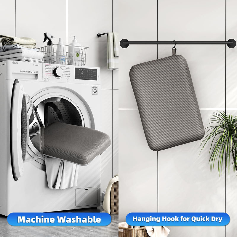 Shower Seat Cushion with Non-Slip Silicone Bottom, Shower Chair Cushion for Transfer Benches,Washable 3D Mesh Pad with Hook,Quick Drying Bathtub Chair Pad for Elderly, Pregnancy Grey