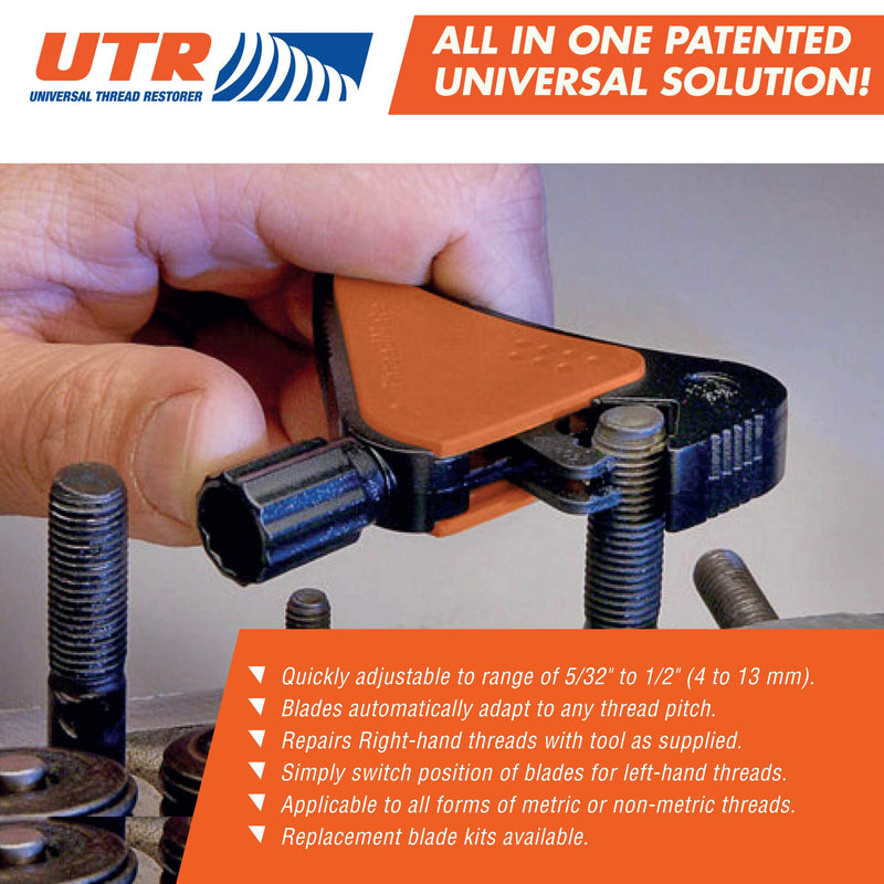  [AUSTRALIA] - Universal Thread Restorer. External Thread Repair Tool. Easily Replaces hundreds of Dies. Automatically chases threads within range 5/32" - 1/2",4-13 mm. All In One Patented Universal Solution!